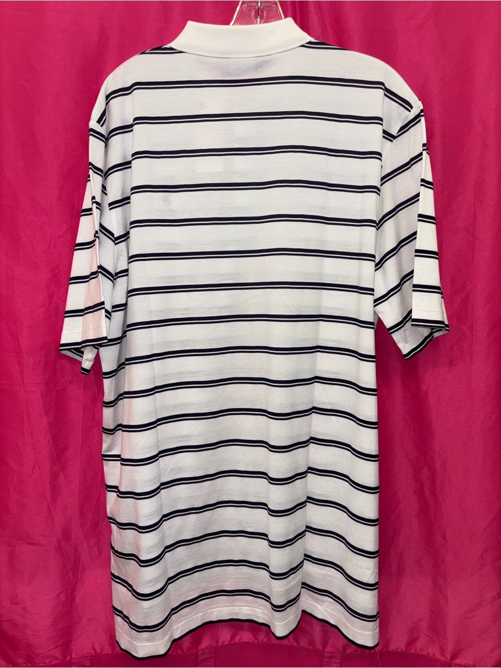 Ralph Lauren White Polo with Navy Stripes - Picture 4 of 4